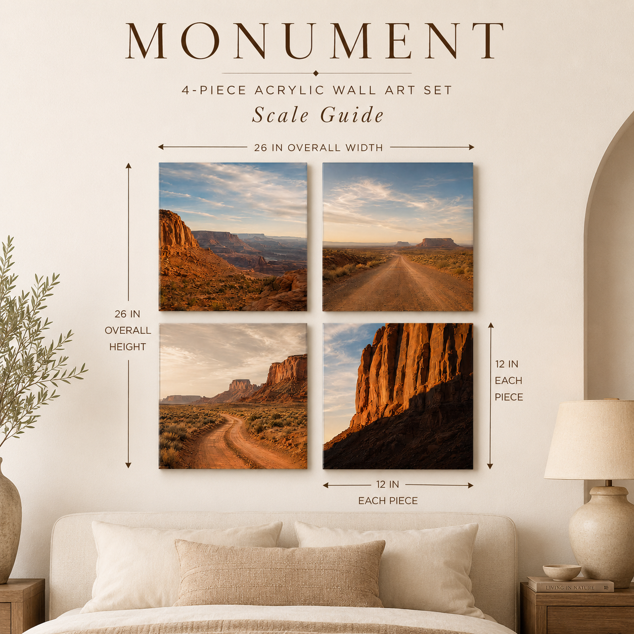 MONUMENT | 4-Piece Red Rock Acrylic Wall Art Set