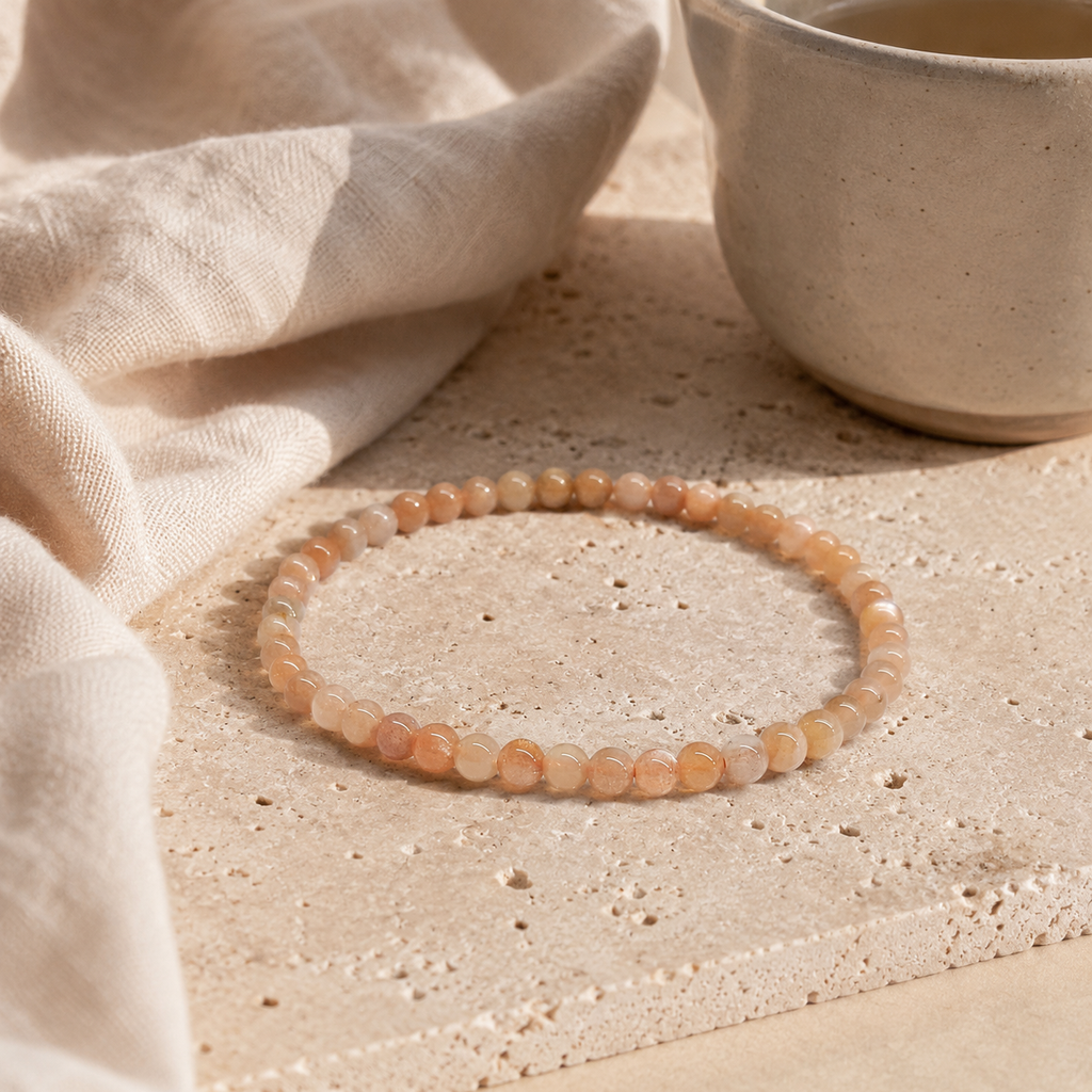 Moonstone Round Bead Bracelet - Traveler's Blessing