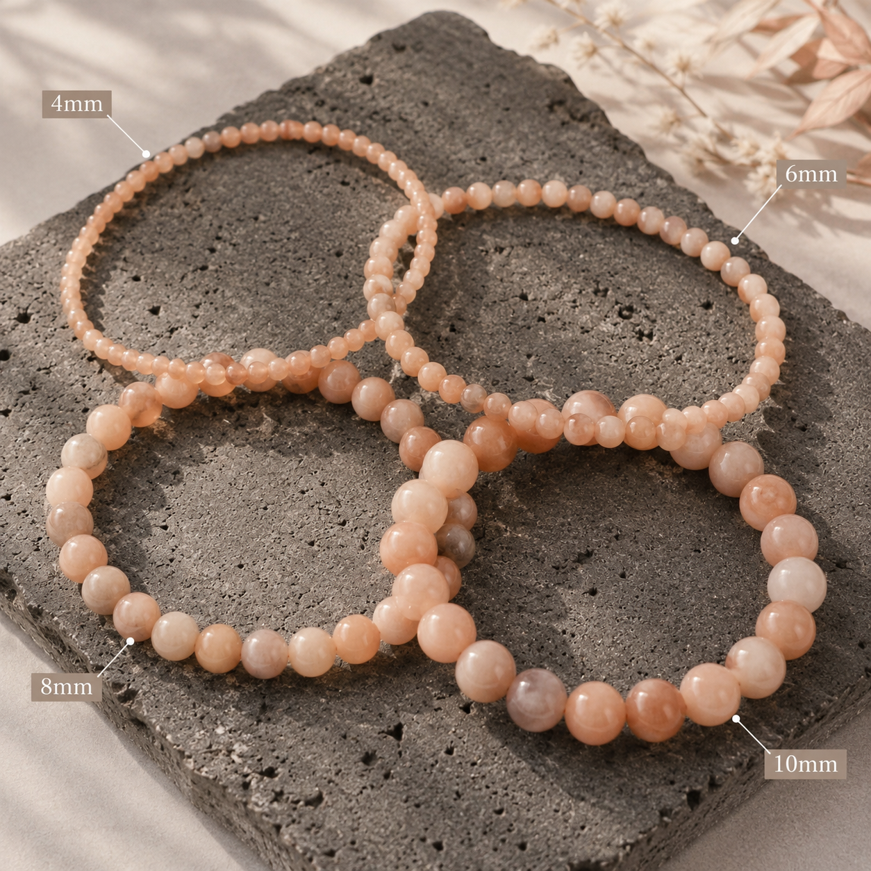 Moonstone Round Bead Bracelet - Traveler's Blessing