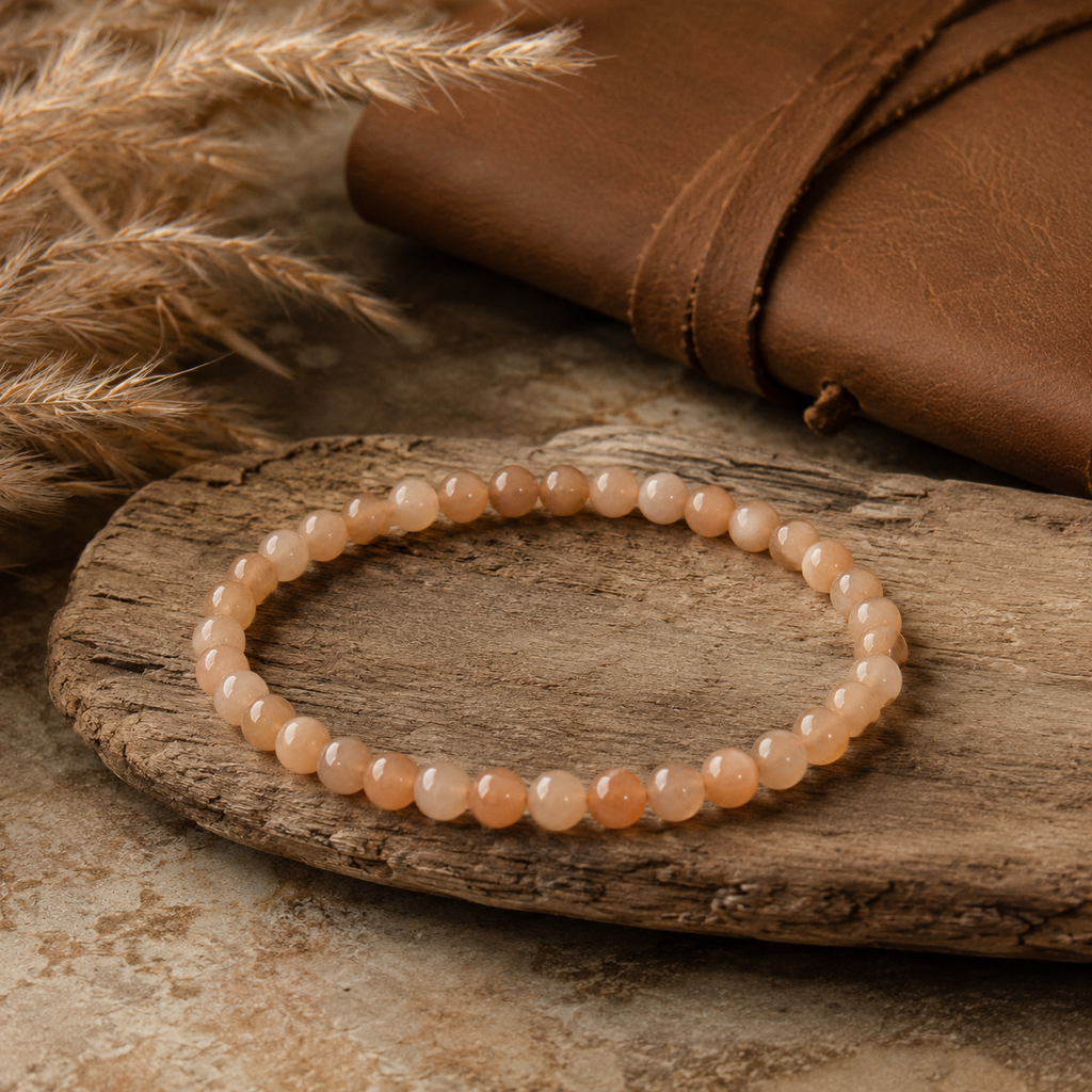 Moonstone Round Bead Bracelet - Traveler's Blessing
