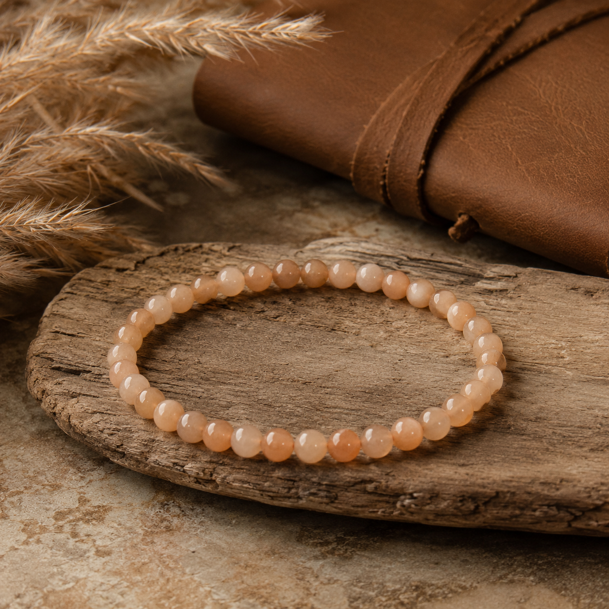 Moonstone Round Bead Bracelet - Traveler's Blessing