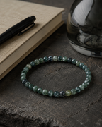 Moss Agate Round Bead Bracelet - Nature Renewal