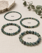 Moss Agate Round Bead Bracelet - Nature Renewal