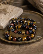 Multi-Color Tiger Eye Round Bead Bracelet - Personal Power