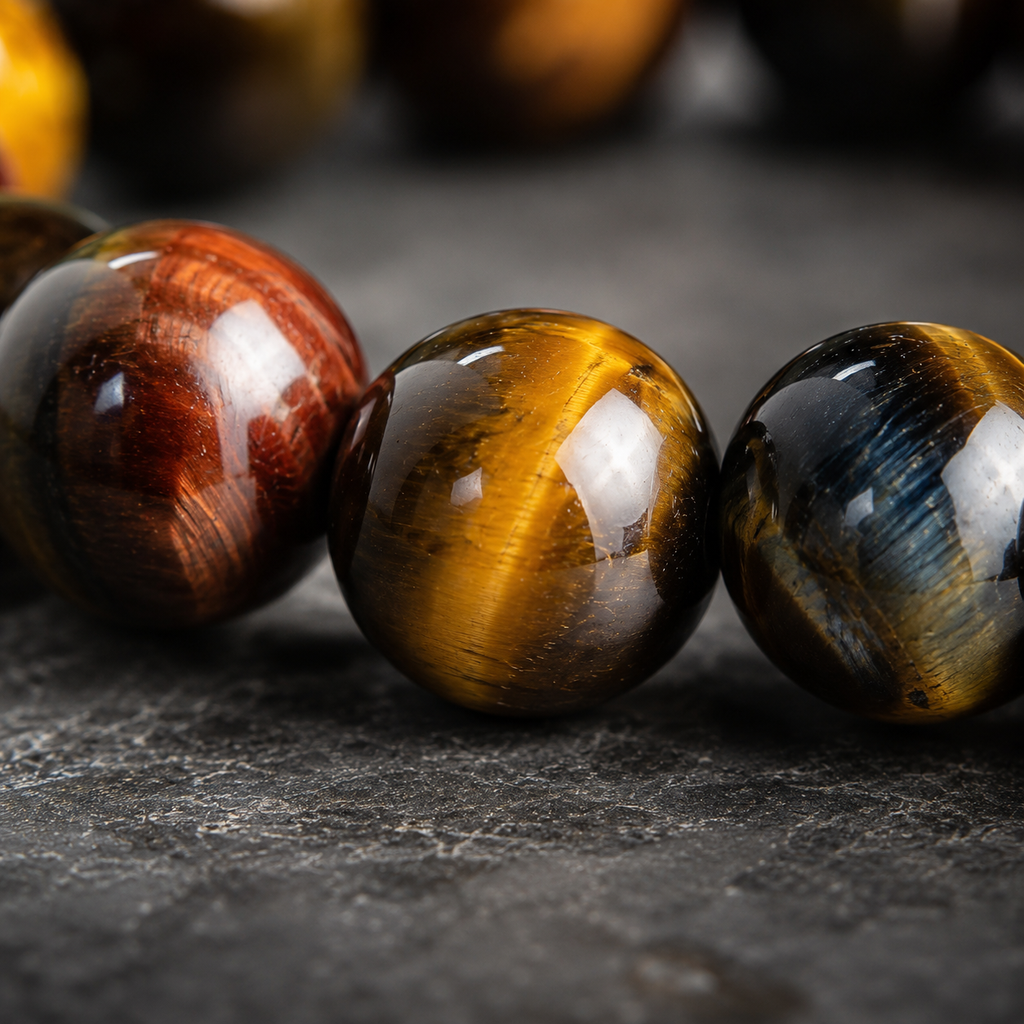 Multi-Color Tiger Eye Round Bead Bracelet - Personal Power