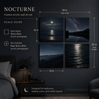 NOCTURNE — 4-Piece Acrylic Moonlight Wall Art Set