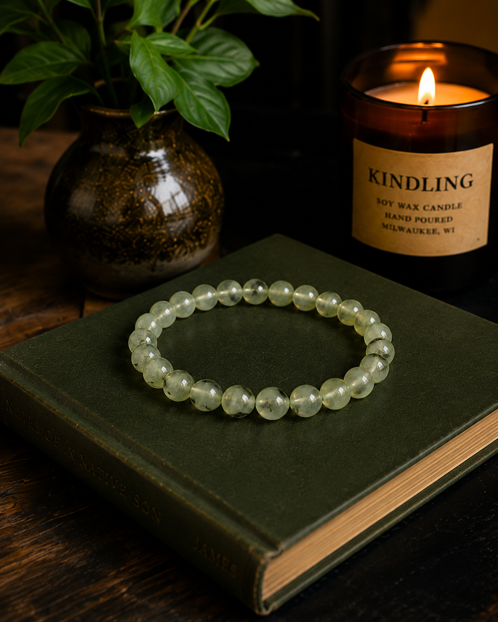 Prehnite Round Bead Bracelet - Unconditional Love