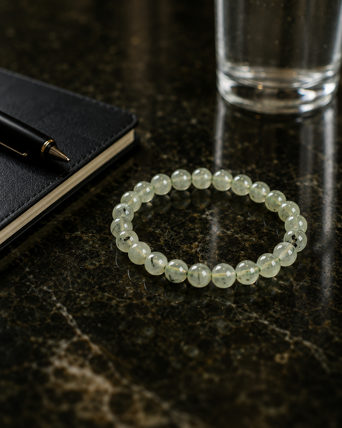 Prehnite Round Bead Bracelet - Unconditional Love