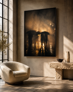 Rainy Night | Black Framed Canvas Art