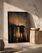 Rainy Night | Black Framed Canvas Art