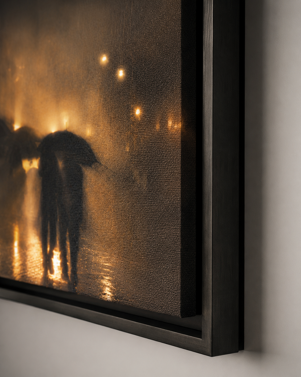 Rainy Night | Black Framed Canvas Art