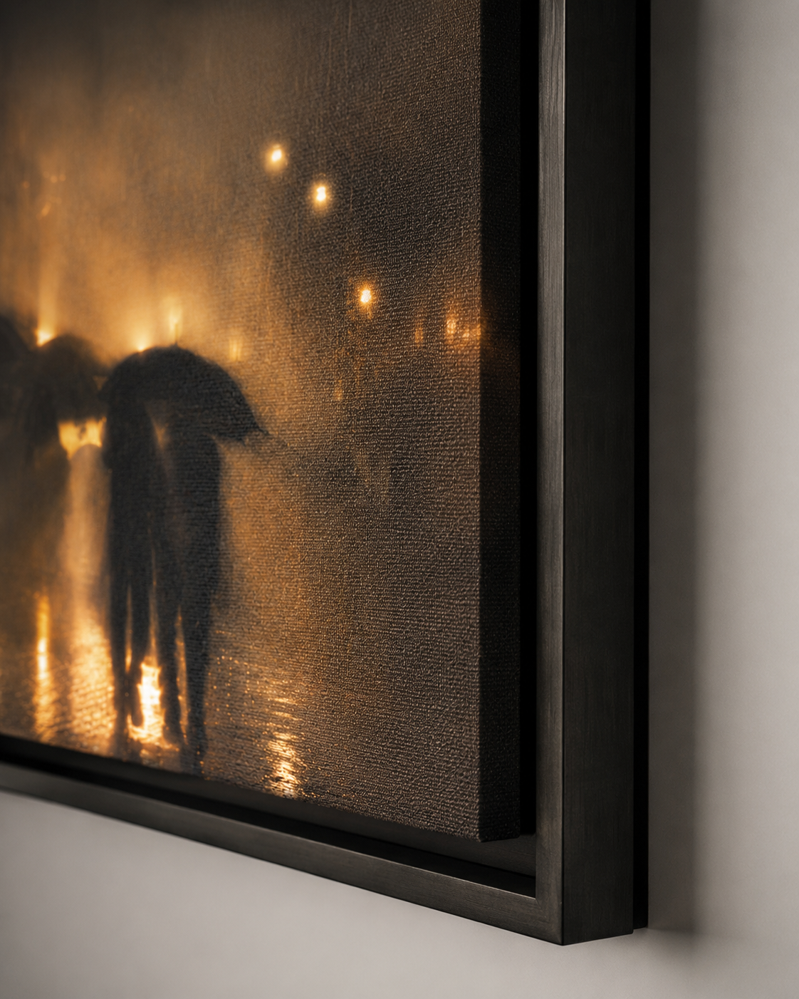 Rainy Night | Black Framed Canvas Art