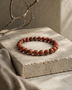 Red Jasper Round Bead Bracelet - Enduring Vitality