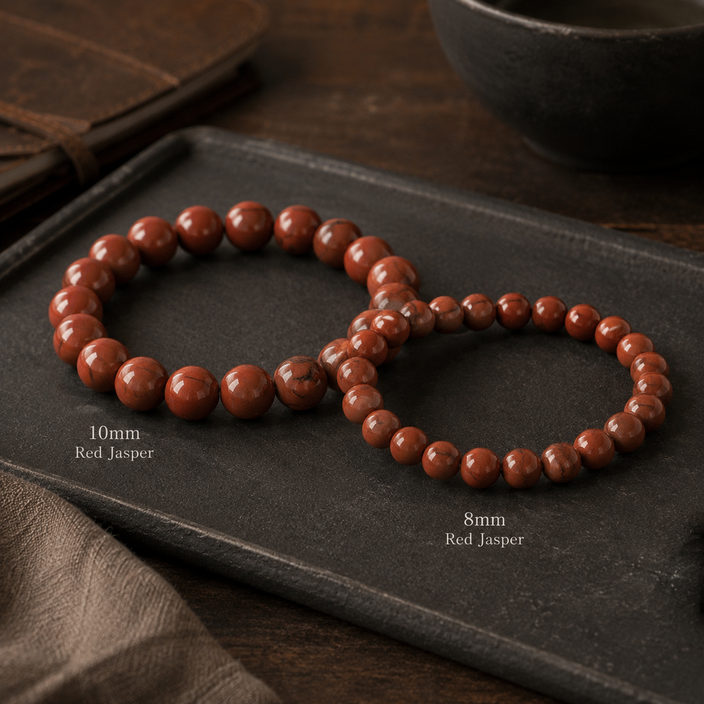 Red Jasper Round Bead Bracelet - Enduring Vitality
