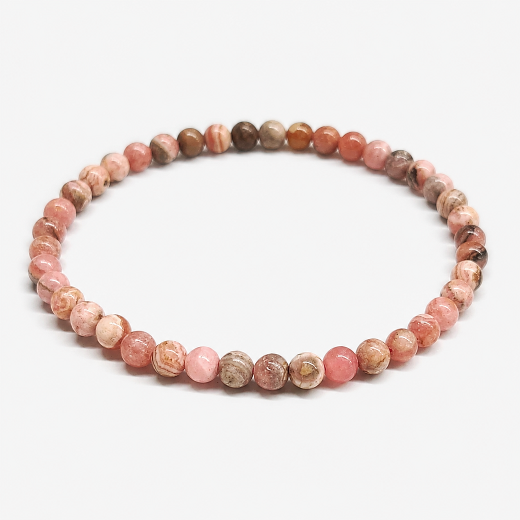 Rhodochrosite Round Bead Bracelet - Heart Awakening
