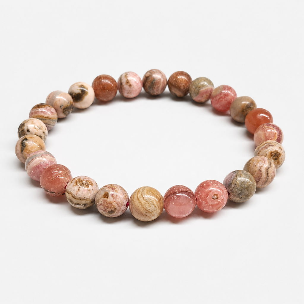 Rhodochrosite Round Bead Bracelet - Heart Awakening