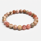 Rhodochrosite Round Bead Bracelet - Heart Awakening
