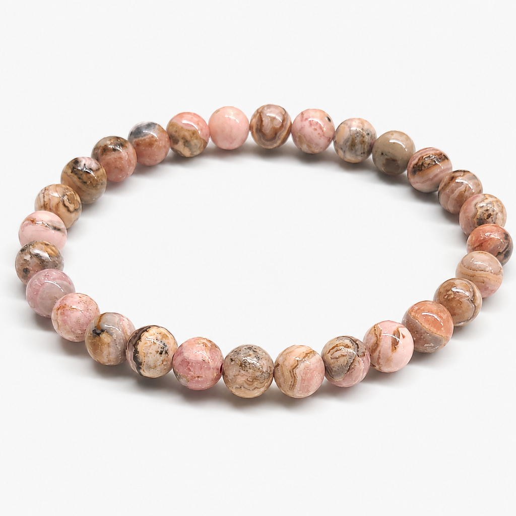 Rhodochrosite Round Bead Bracelet - Heart Awakening