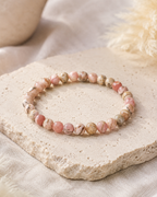 Rhodochrosite Round Bead Bracelet - Heart Awakening