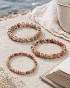 Rhodochrosite Round Bead Bracelet - Heart Awakening