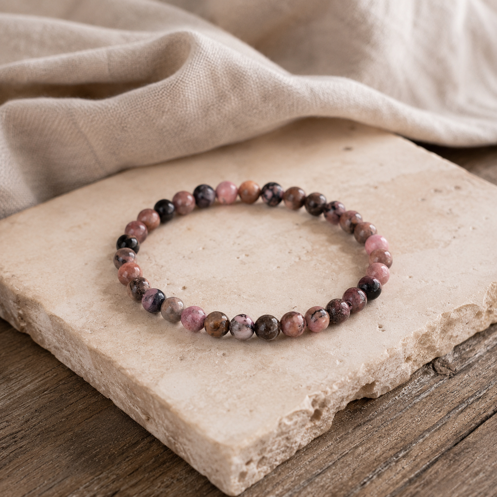 Rhodonite Bracelet for Emotional Healing, Self-Love & Compassion