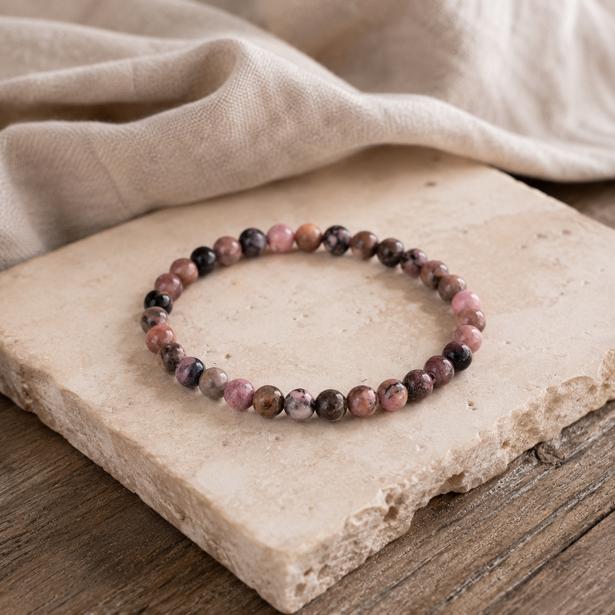 Rhodonite Bracelet for Emotional Healing, Self-Love & Compassion