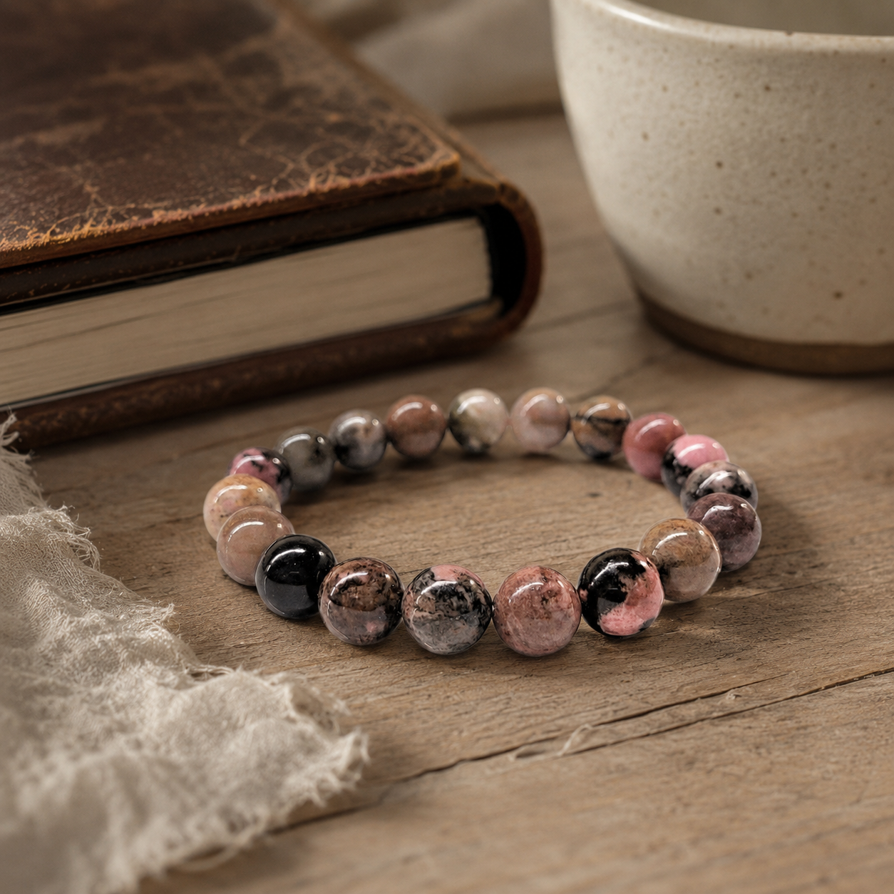 Rhodonite Bracelet for Emotional Healing, Self-Love & Compassion