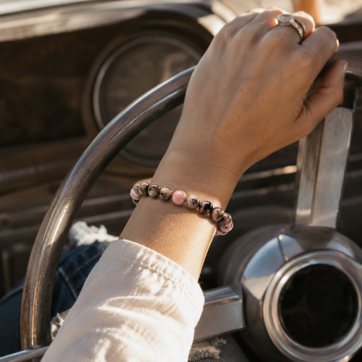 Rhodonite Bracelet for Emotional Healing, Self-Love & Compassion