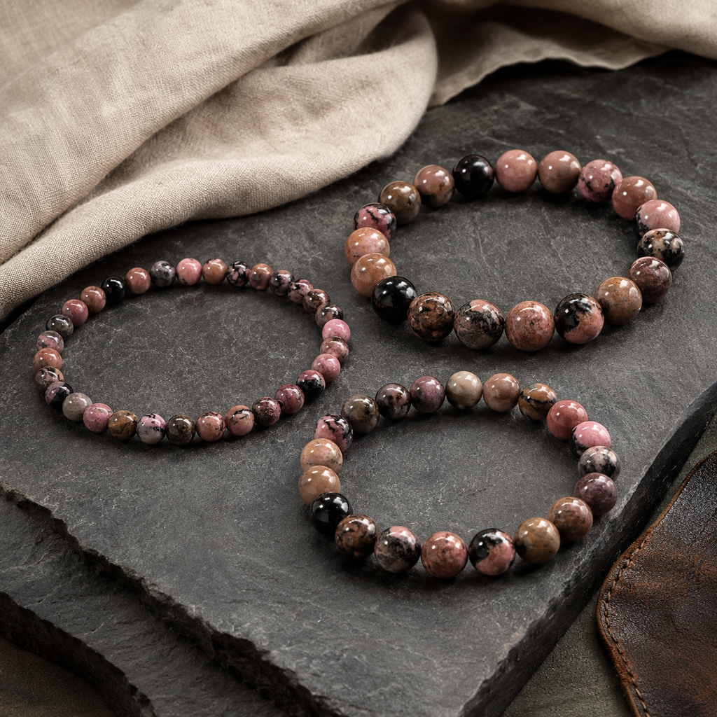 Rhodonite Bracelet for Emotional Healing, Self-Love & Compassion
