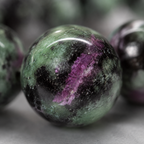 Ruby Zoisite Round Bead Bracelet - Willpower