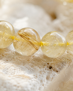 Rutilated Quartz Round Bead Bracelet - Spiritual Illumination