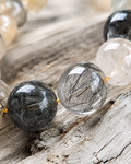 Rutilated Quartz Round Bead Bracelet - Spiritual Illumination