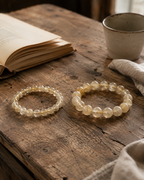 Rutilated Quartz Round Bead Bracelet - Spiritual Illumination