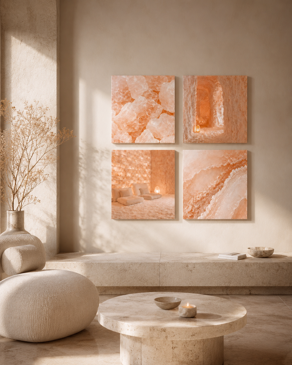 SALT ROOM | 4-Piece Acrylic Spa Wall Art Set