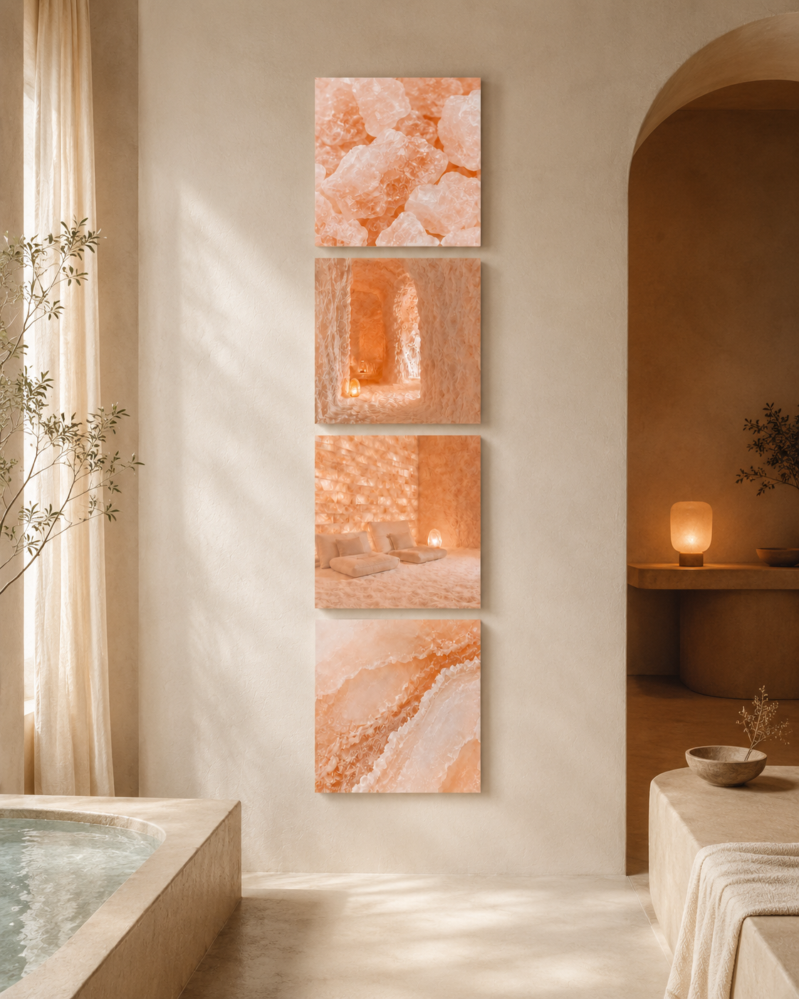 SALT ROOM | 4-Piece Acrylic Spa Wall Art Set