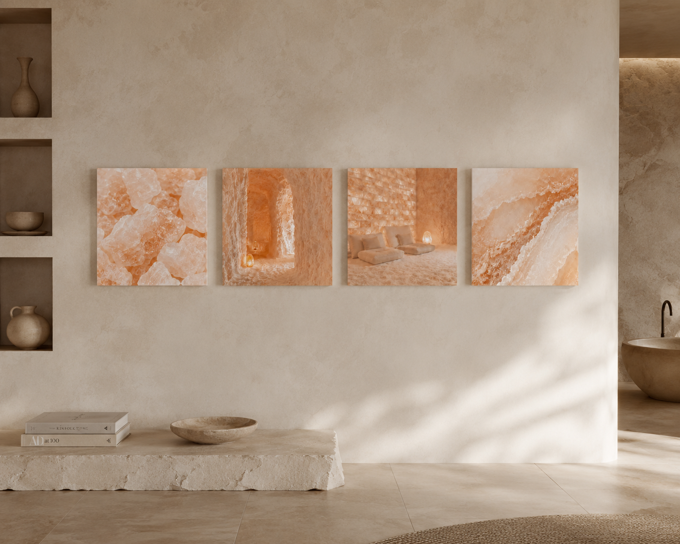 SALT ROOM | 4-Piece Acrylic Spa Wall Art Set
