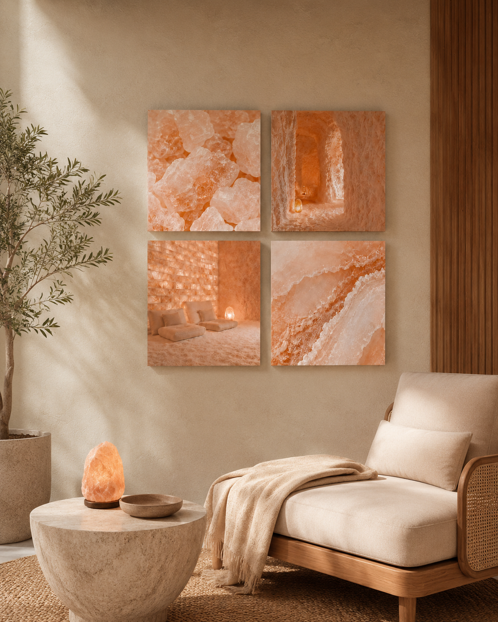 SALT ROOM | 4-Piece Acrylic Spa Wall Art Set