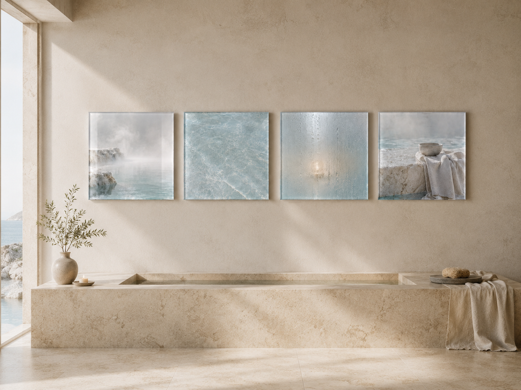 SOFT WATER | 4-Piece Acrylic Spa Wall Art Set