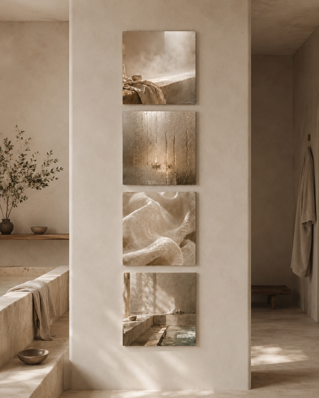 STEAM ROOM | 4-Piece Acrylic Spa Wall Art Set