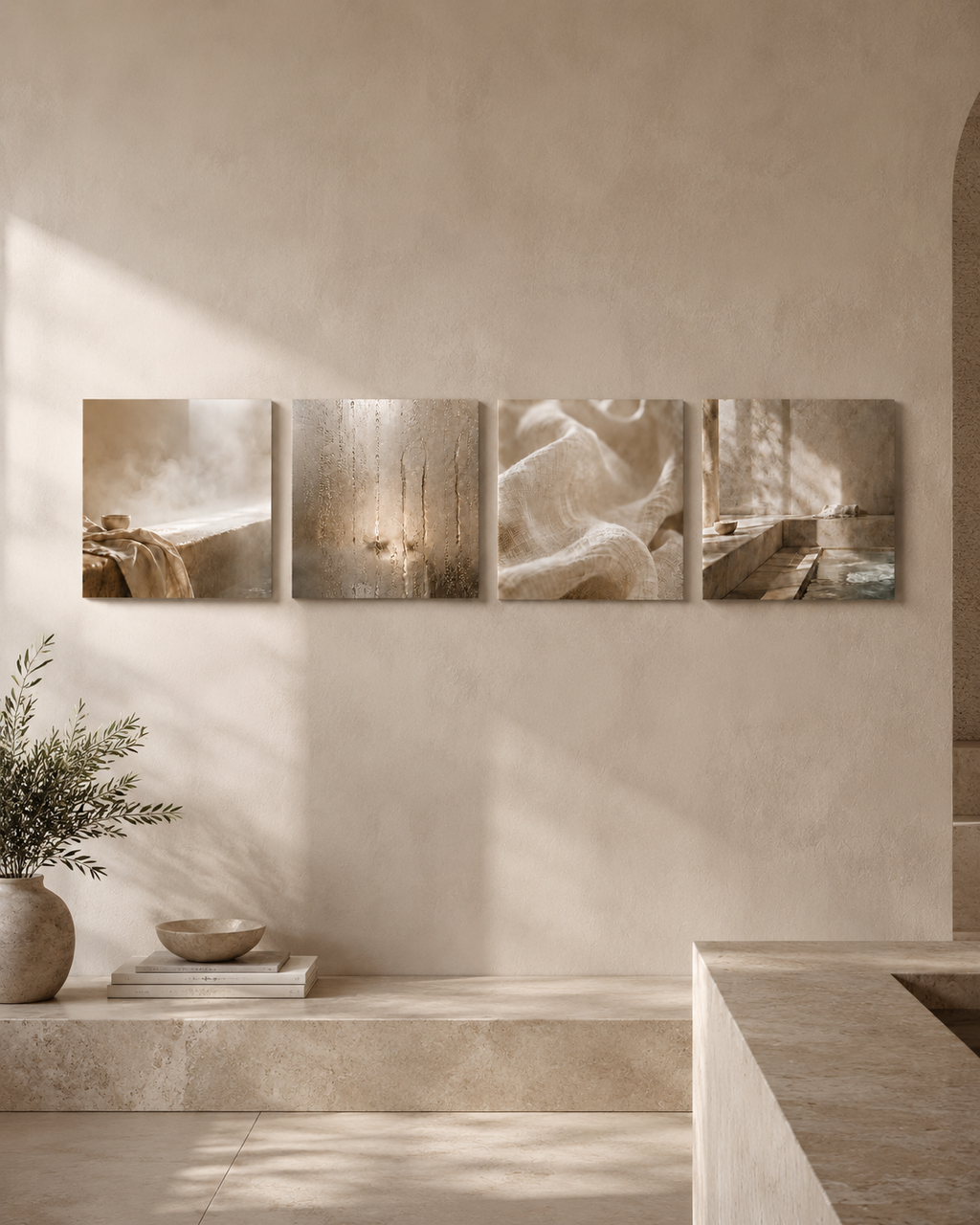 STEAM ROOM | 4-Piece Acrylic Spa Wall Art Set