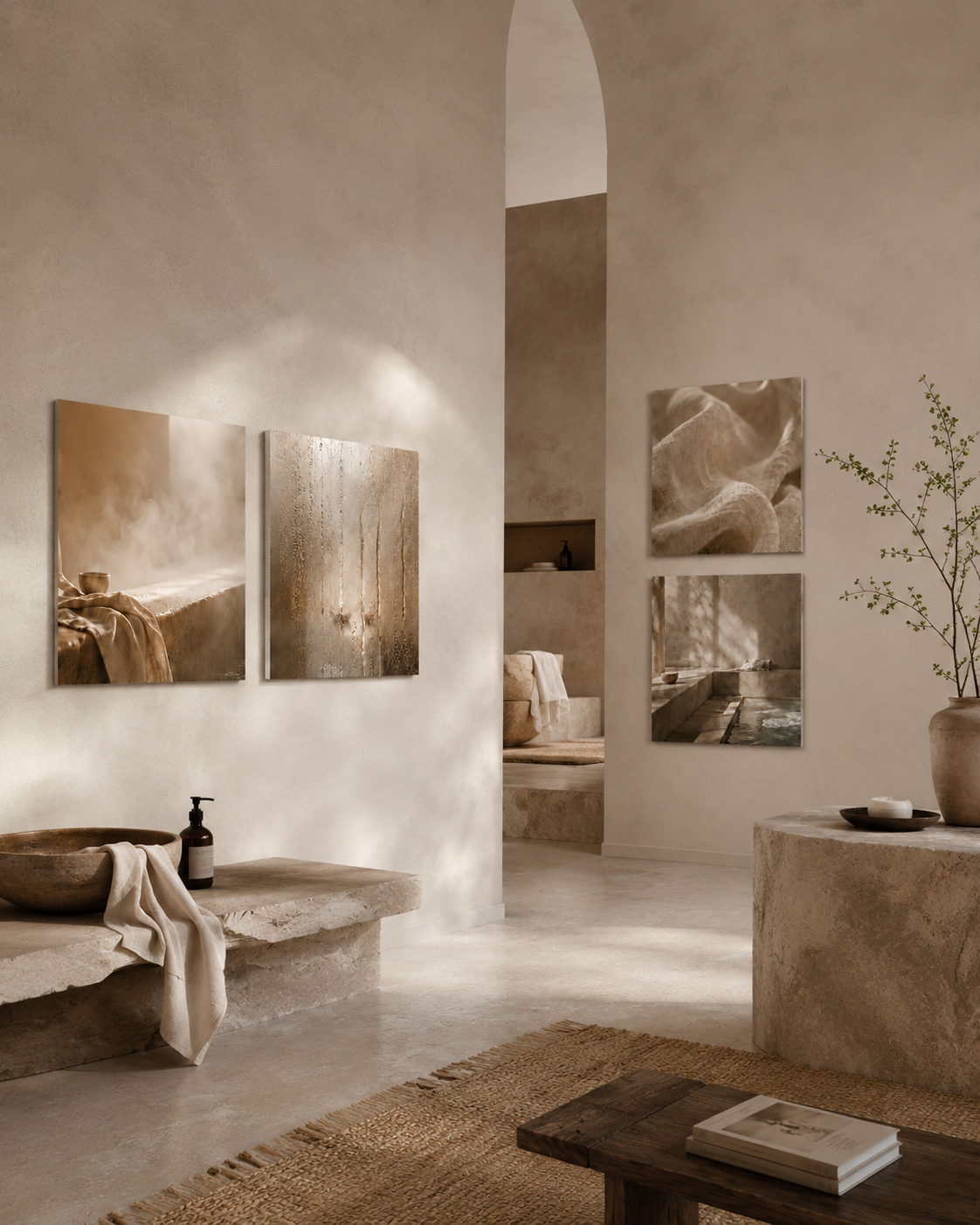 STEAM ROOM | 4-Piece Acrylic Spa Wall Art Set