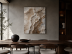 Abstract Earth Tone Acrylic Wall Art – Textured Mineral Print