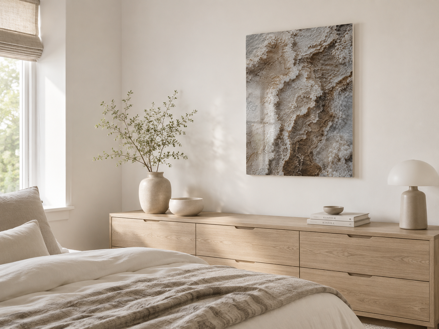 Abstract Earth Tone Acrylic Wall Art – Textured Mineral Print