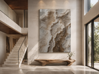 Abstract Earth Tone Acrylic Wall Art – Textured Mineral Print