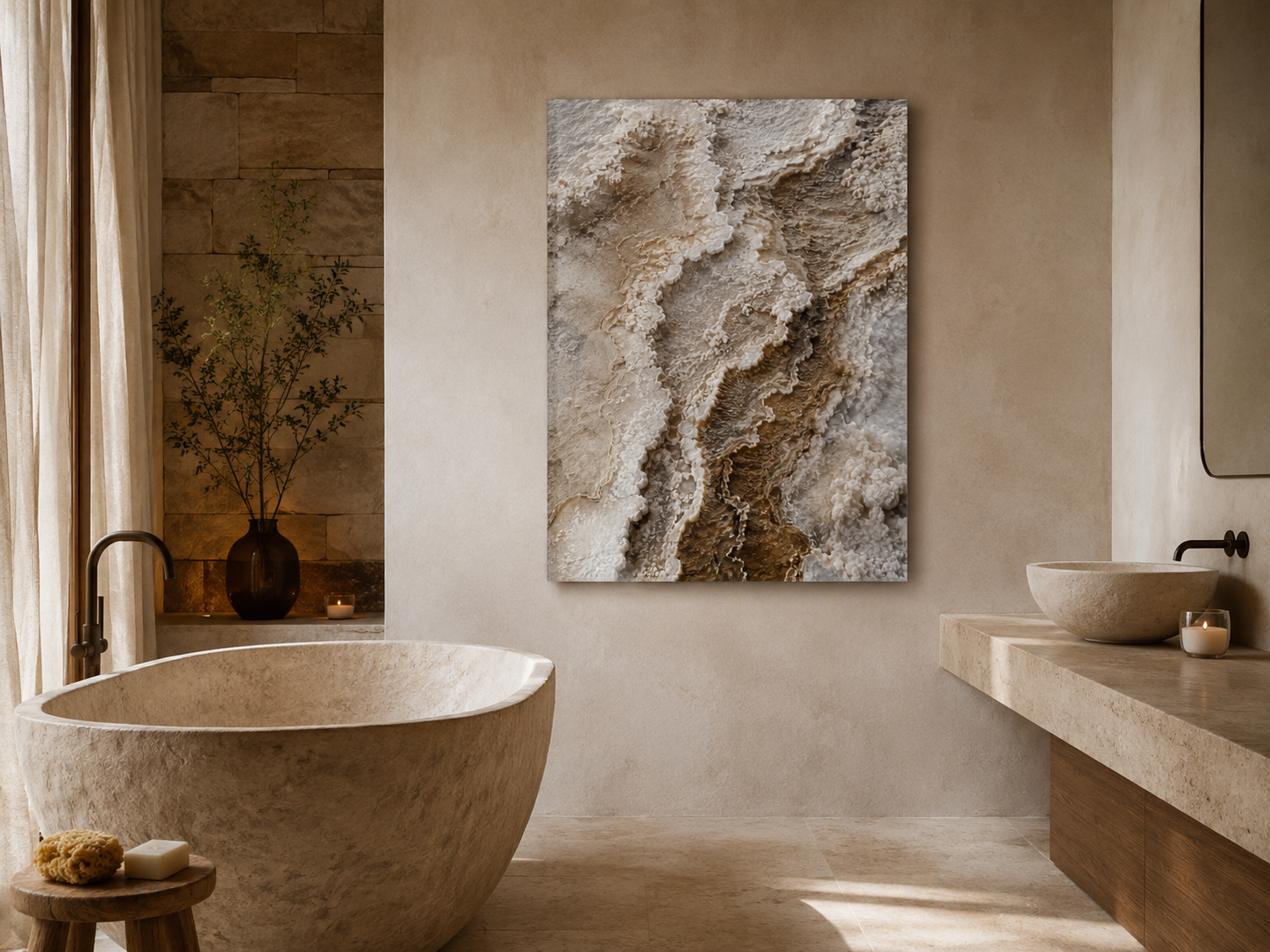 Abstract Earth Tone Acrylic Wall Art – Textured Mineral Print