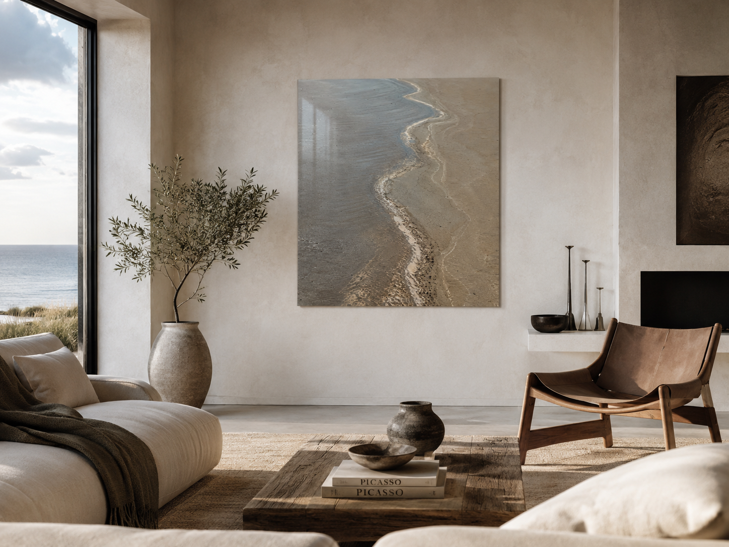 Coastal Sand Dune Acrylic Print — Minimal Beach Wall Art (French Cleat Hanging)
