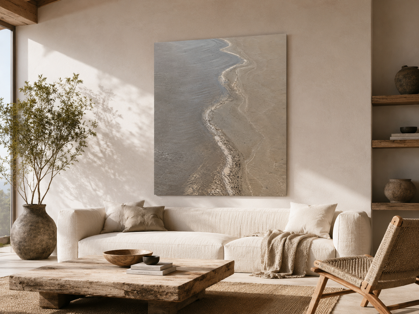 Coastal Sand Dune Acrylic Print — Minimal Beach Wall Art (French Cleat Hanging)