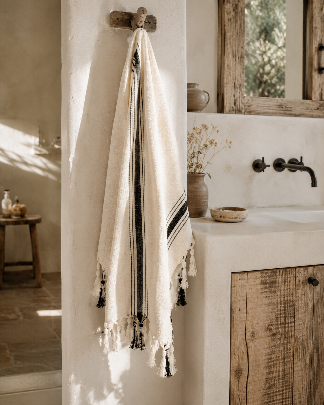 Savannah Turkish Cotton + Bamboo Hand Towel - Five Stripe
