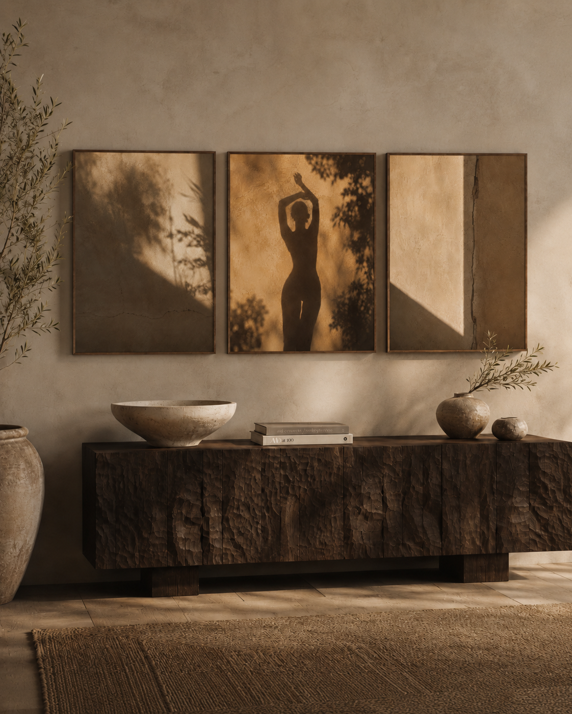 SHADOW DANCE | Framed Canvas Triptych