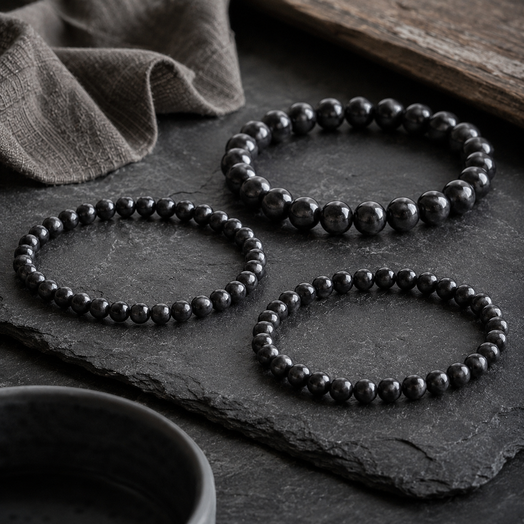 Shungite Round Bead  Bracelet - Longevity Prescription